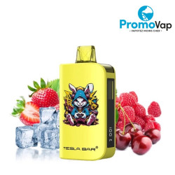 Puff Tesla Bar by Teslacigs ST-10K 2% 10ml Strawberry Raspberry Cherry Ice - Teslacigs