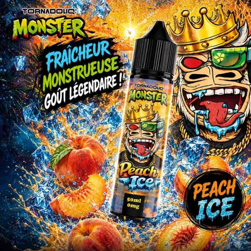 Peach Ice 0mg 50ml Monster by Tornadoliq