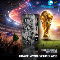 Mod dotBox 220 V2 220W 2x18650 Gravé World Cup Black - Dotmod - Dotmod
