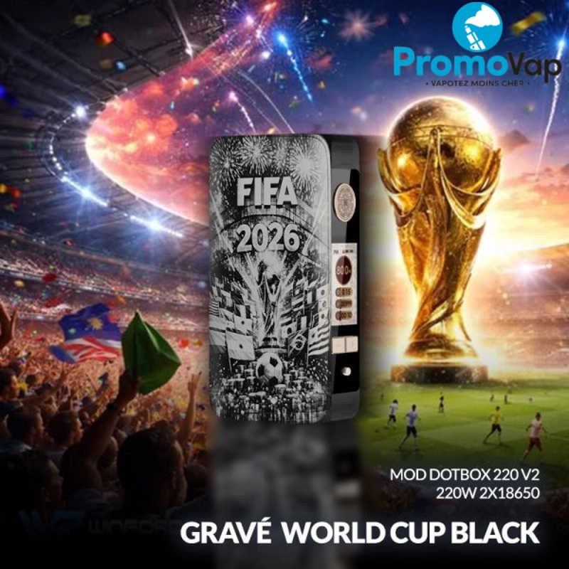 Box dotbox 220 V2 220W 2x18650 Gravé World Cup Black - Dotmod