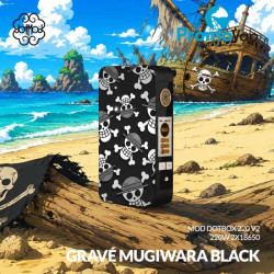 Mod dotBox 220 V2 220W 2x18650 Gravé Mugiwara Black - Dotmod - Dotmod