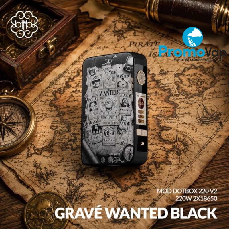 Box dotBox 220 V2 220W 2x18650 Gravé Wanted Black - Dotmod