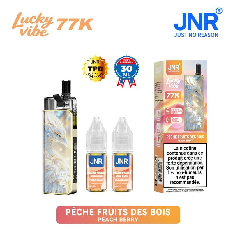 Puff Lucky Vibe 77K 20mg JNR Peach Berry