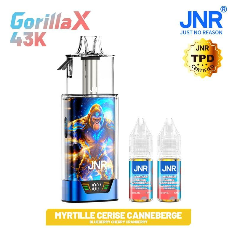 Puff Gorilla X Blueberry Cherry Cranberry 0mg sans nicotine - JNR