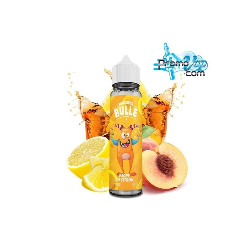 Pêche au citron 50ml Monsieur Bulle - Liquideo Pêche au citron 50ml Monsieur Bulle