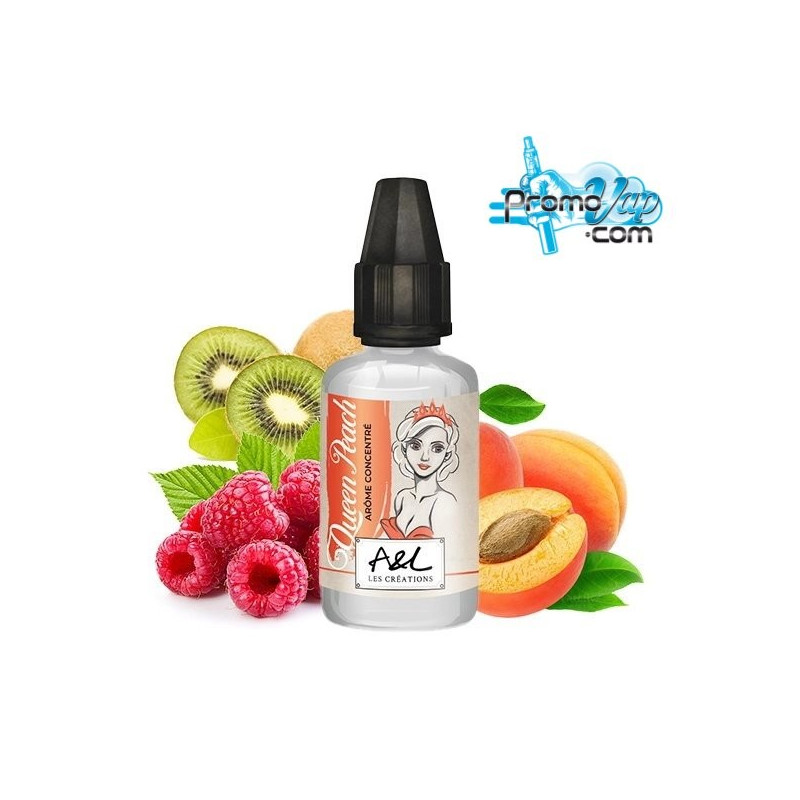 Queen Peach Arôme concentré 30ml AROMES ET LIQUIDES pêche framboise kiwi - Arômes et Liquides Queen Peach Arôme concentré 30ml AROMES ET LIQUIDES pêche framboise kiwi