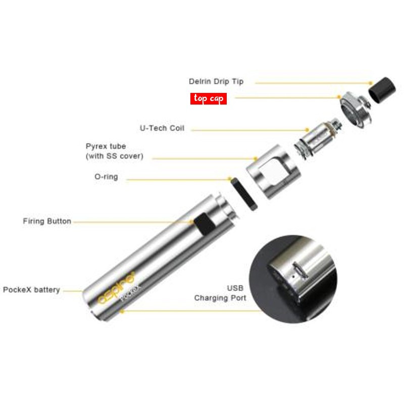 Top cap PockeX ASPIRE - Aspire Top cap PockeX ASPIRE