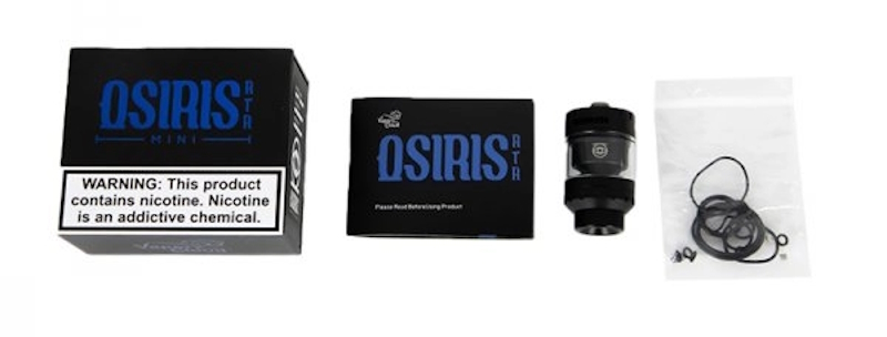 détail du coffret pour l'atomiseur osiris mini rta 25mm vaperz cloud reconstructible promovap