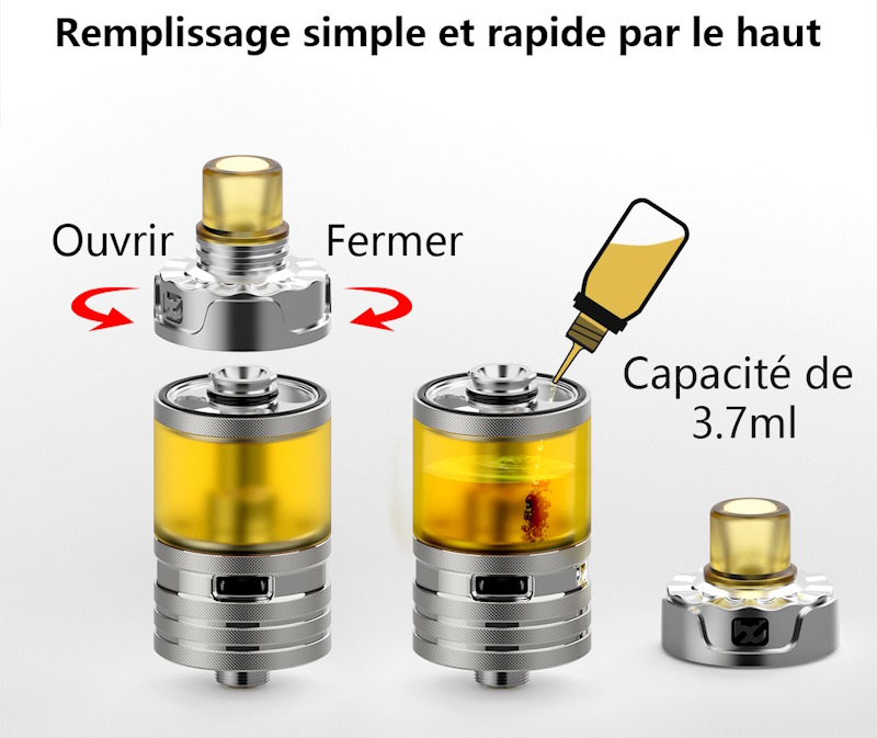remplissage simple et contenance de 3.7ml un atomiseur simple et effeicace precisio gt bdvape reconstructible discount promovap