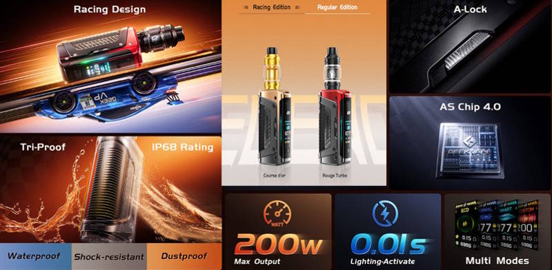 Description de la box legend 5 aegis Geekvape double accus 200watts