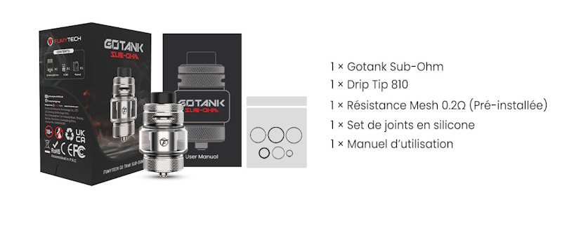 go tank packaging résistance ftc vape discount promovap