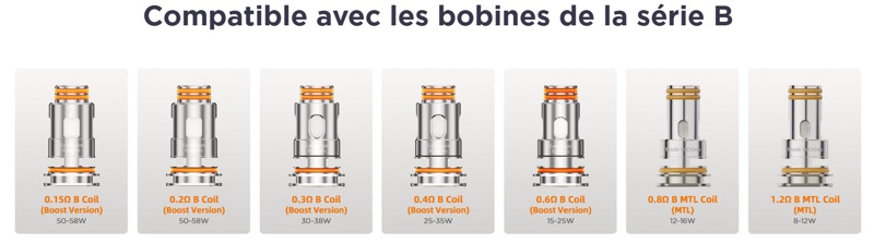 compatible avec les résistances b serie de la gamme geekvape clearomiseur z nano 3 avec 5ml de contenance