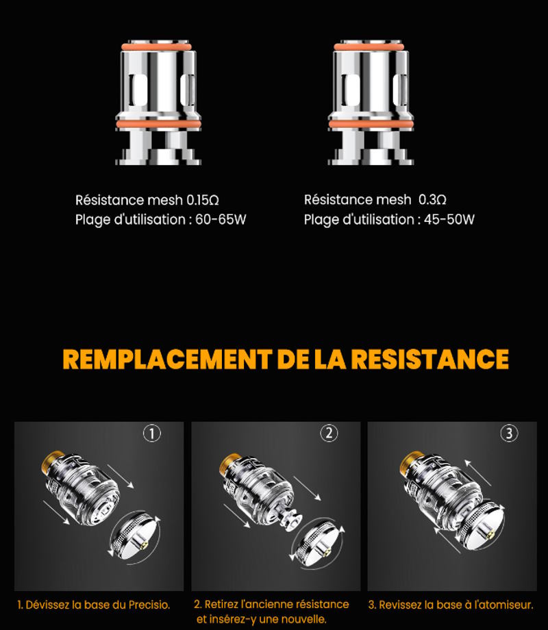 Resistance du precisio de la marque bd vape innovant et air flow réglable