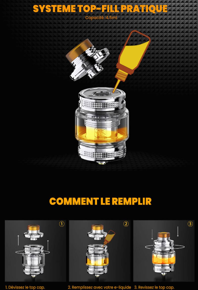 Systeme de remplissage du precisio sub-ohm de la marque bd vape