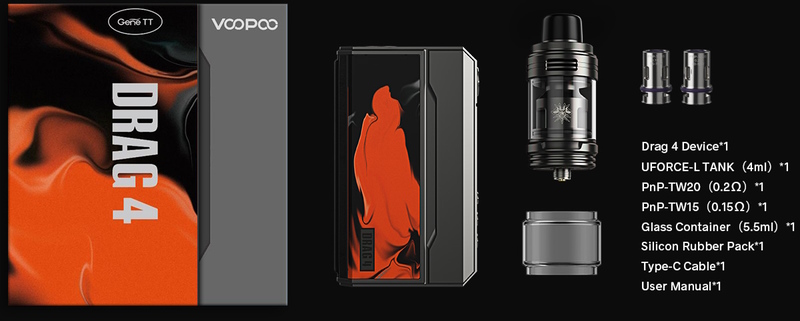 detail livraison du kit drag 4 de voopoo