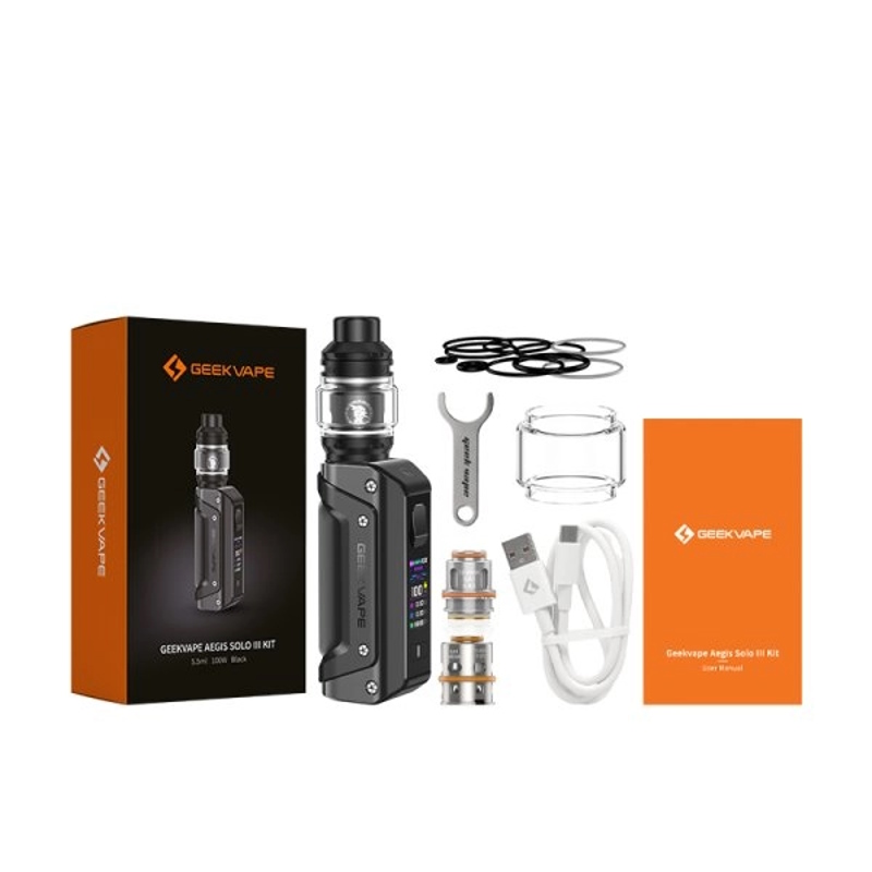 Kit aegis 100w solo 3 descriptif du contenue de la boite geekvape