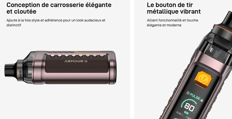 Kit armour g vaporesso 3000mah de batterie 5ml de contenance
