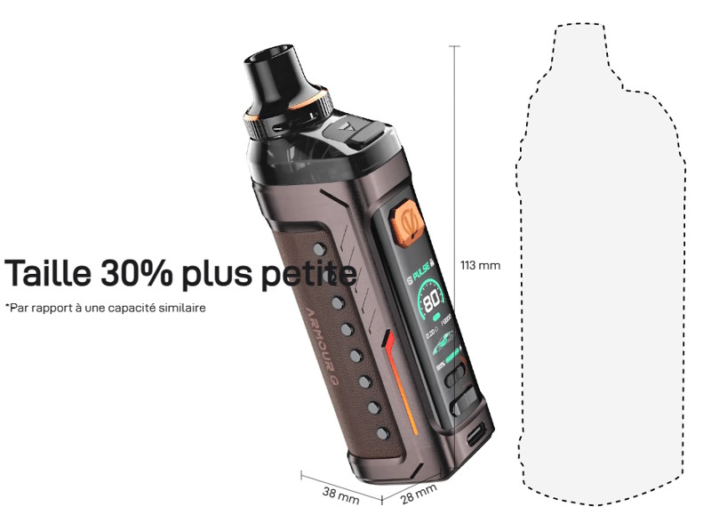 Kit armour g vaporesso 3000mah de batterie 5ml de contenance