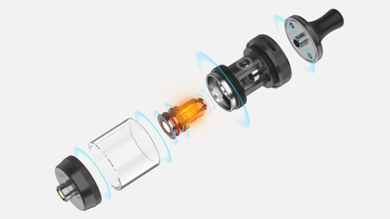 Explication éclatée du clearomiseur du kit gtx one pro de vaporesso