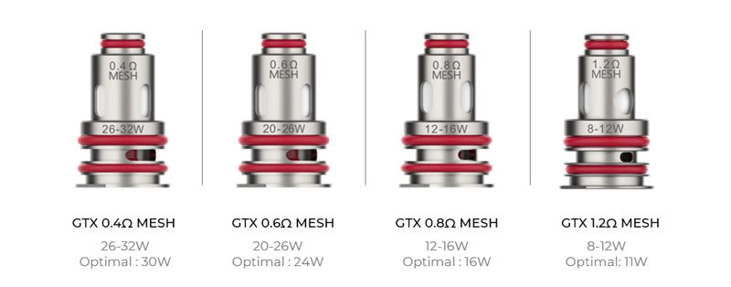 Compatibilité avec toutes les résistances gtx de la marque Vaporesso pour le kit gtx one pro