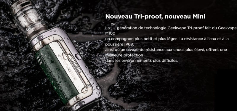 Box aegis mini 2 Geekvape 100 watts de puissance elle est ip68 et elle est un des meilleurs modèles sur le marchés de la vape.