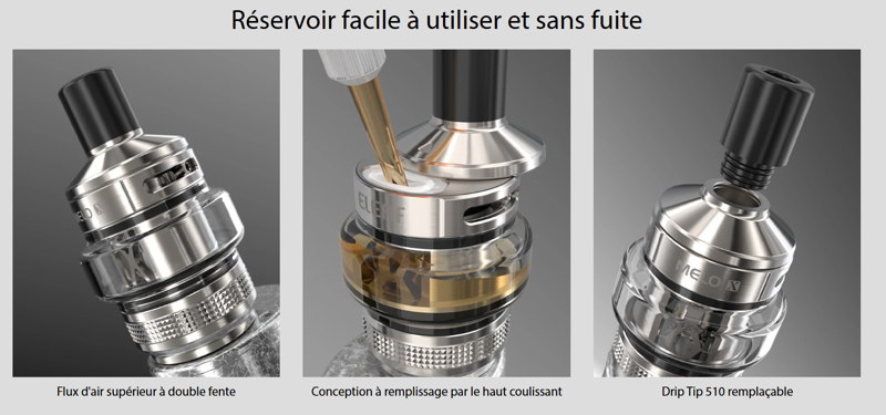 Clearomiseur melo x du kit x80 de la marque Eleaf 5ml de contenance 80w et 3200mah de batterie