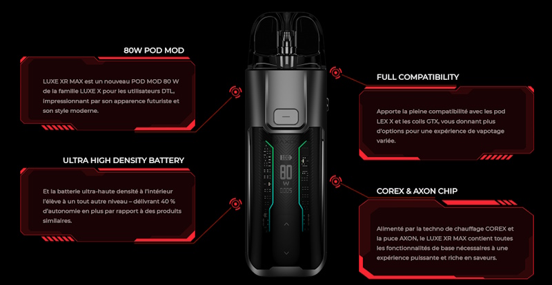 Kit luxe xr max 2800mah vaporesso promovap site internet