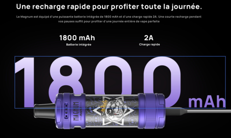 Batterie de 1800mah pour la magnum nano de la marque Aspire un nouveau format pocket
