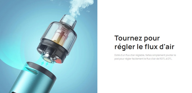 Un max de vapeur avec le pod BP STICK ASPIRE grâce à sa puissance réglable et ses résistances bp