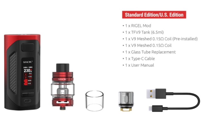 détails livraison kit rigel smok e-cigarette discount promovap