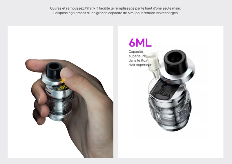 Kit gen max Vaporesso 220w 6ml de contenance bouton molette promovap clearomiseur i tank t 6ml