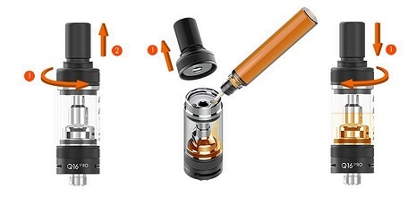 Remplissage facile du réservoir de 1.9ml just fog q16 pro un modèle compact et ultra simple