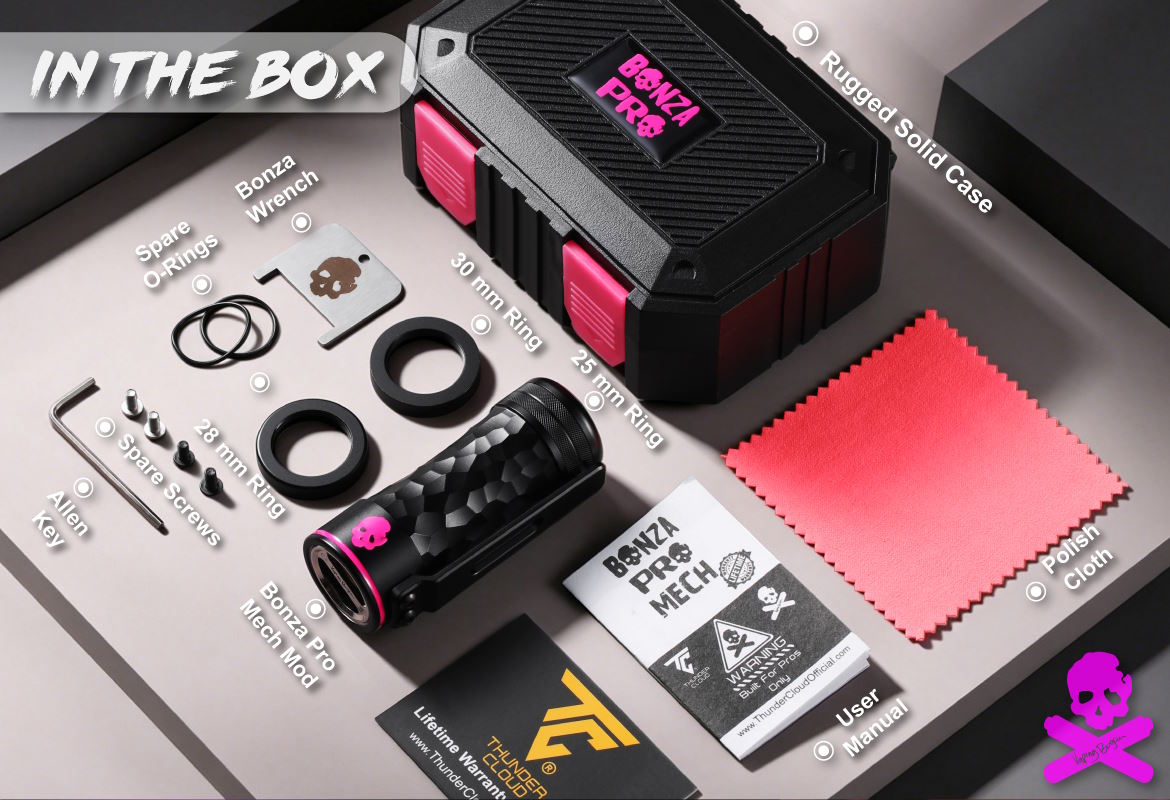 détails boite kit bonza pro thc vaping bogan