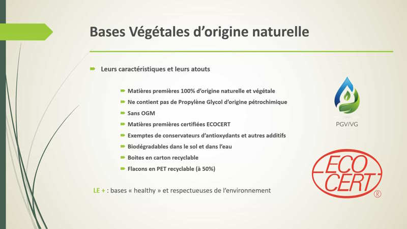 Descriptif explicative de la base végétale o2vape 1l