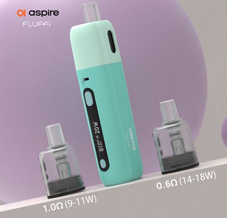 fluffi aspire 1500mah 3.5ml 20watts promovap pod compact